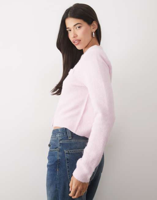 ASOS DESIGN boxy vest met schoudervullingen en structuur in roze, 3 van 4