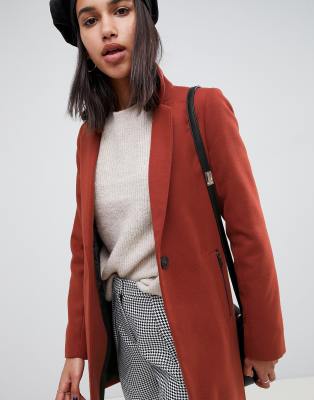 ASOS DESIGN boyfriend coat with zip pocket ASOS