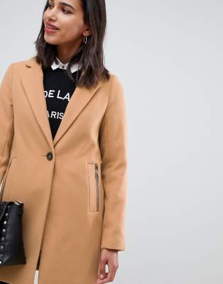 Asos design boyfriend coat with best sale zip pocket