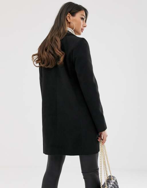 Asos design boyfriend coat with store zip pocket