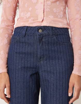 ASOS DESIGN boyfriend jeans in striped denim
