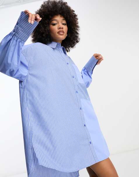 Long blue hotsell shirt dress