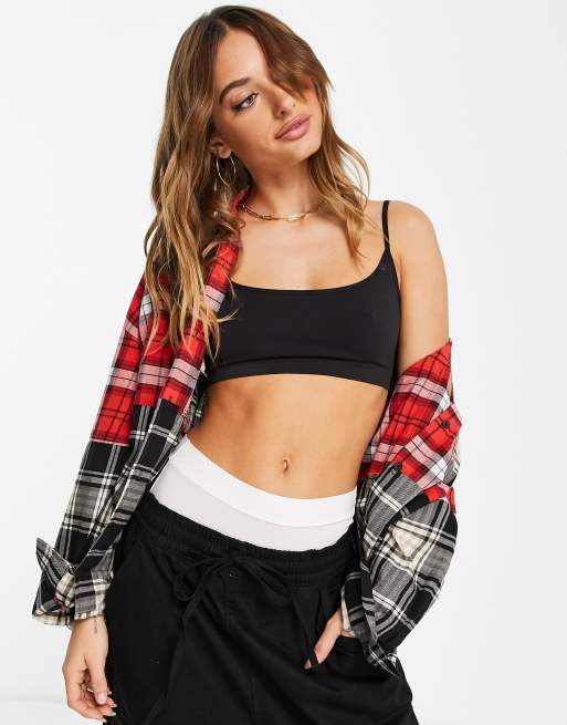ASOS DESIGN - Boyfriend overhemd met gemengde ruitprint in rood en zwart