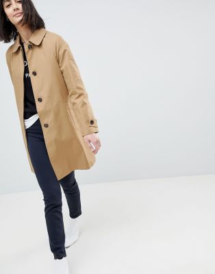 asos design boyfriend coat with zip pocket