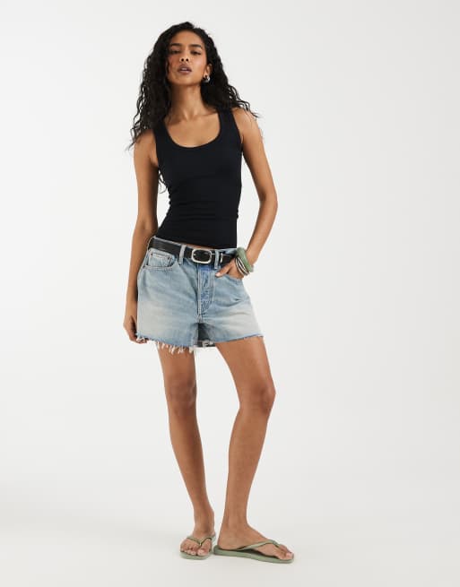 ASOS DESIGN bra free seamless rib scoop neck singlet in black, 2 of 4