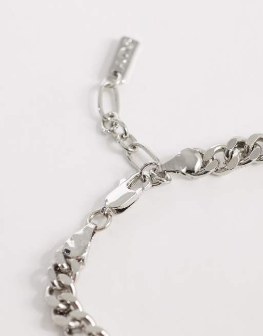 ASOS DESIGN - Bracciale a catena barbazzale con maglie incrociate tonalità argento, 3 di 3