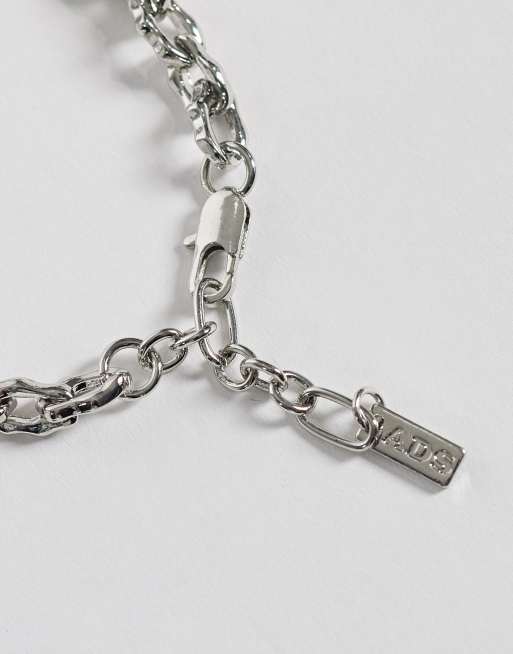 ASOS DESIGN - Bracciale a catenina a maglie fuse color argento, 2 di 3