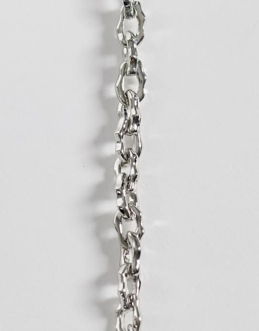ASOS DESIGN - Bracciale a catenina a maglie fuse color argento, 3 di 3