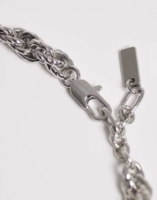 ASOS DESIGN - Bracciale a catenina a maglie spesse zigrinate tonalità argento, 2 di 3
