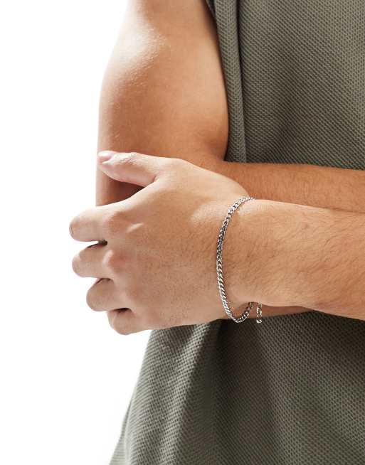 ASOS DESIGN - Bracciale a catenina barbazzale in acciaio inossidabile resistente all'acqua color argento  , 2 di 4