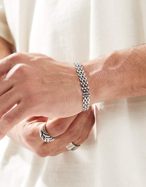 ASOS DESIGN - Bracciale a catenina in acciaio inossidabile resistente all'acqua argentato - view 1
