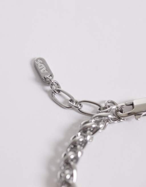 ASOS DESIGN - Bracciale a catenina in acciaio inossidabile resistente all'acqua tonalità argento, 2 di 3