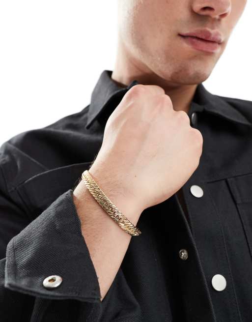 ASOS DESIGN - Bracciale a catenina intrecciata color oro