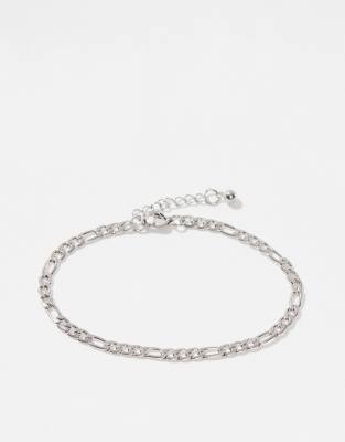 ASOS DESIGN - Bracciale a catenina stile figaro in acciaio inossidabile resistente all'acqua argentato - view 1
