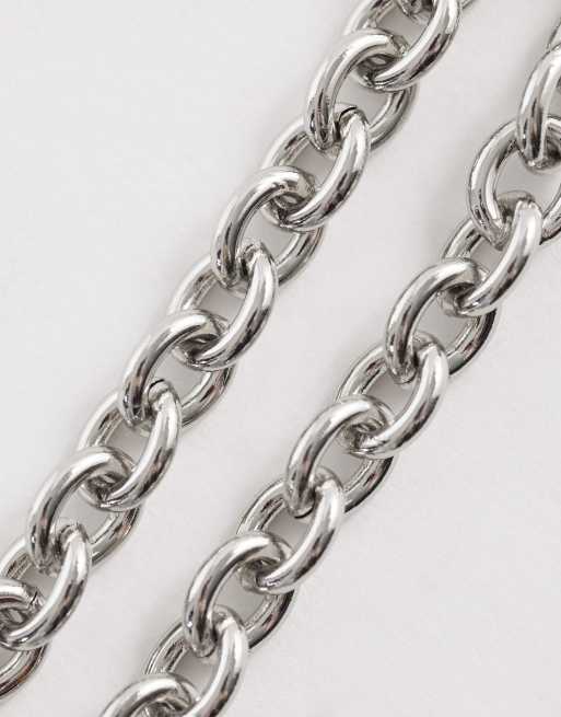 ASOS DESIGN - Bracciale a catenina tonalità argento con chiusura con barretta a T, 2 di 3