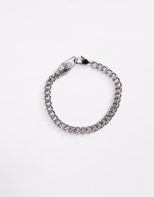 ASOS DESIGN - Bracciale a serpente in acciaio inossidabile resistente all'acqua argentato