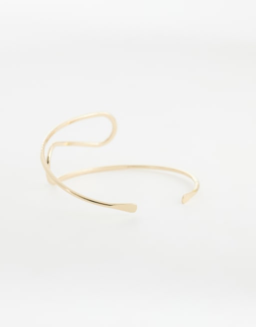 ASOS DESIGN - Bracciale avvolgente per parte alta del braccio tonalità oro martellato, 3 di 3