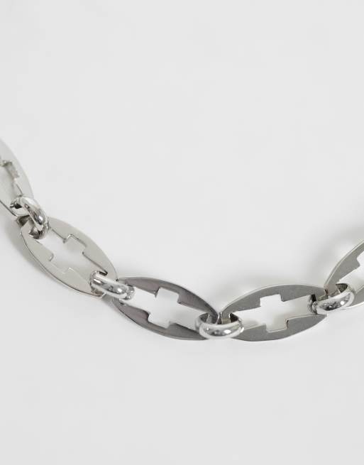 ASOS DESIGN bracciale con cut-out incrociato in argento, 3 di 3