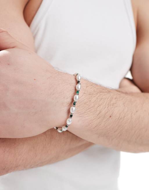 ASOS DESIGN - Bracciale da festival bianco con perle sintetiche, 3 di 3