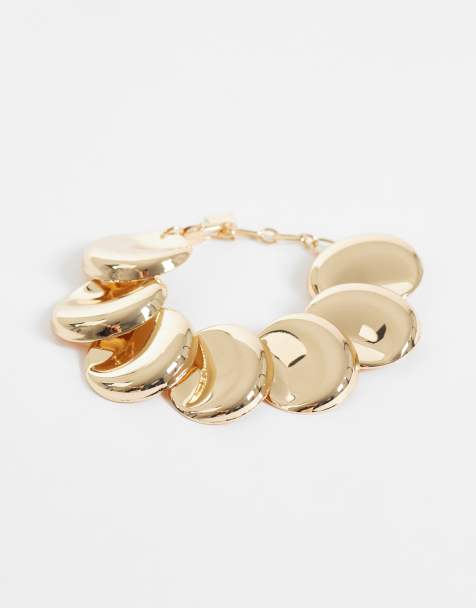ASOS DESIGN - Bracciale dorato con maglie a disco - view 1