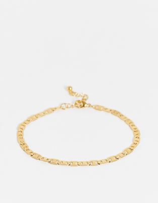 ASOS DESIGN - Bracciale in catenina figaro di acciaio inossidabile resistente all'acqua color oro 