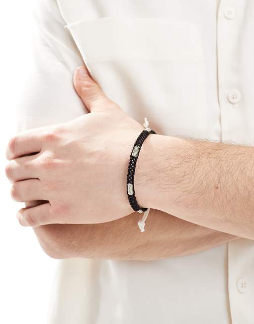 ASOS DESIGN - Bracciale marrone in corda