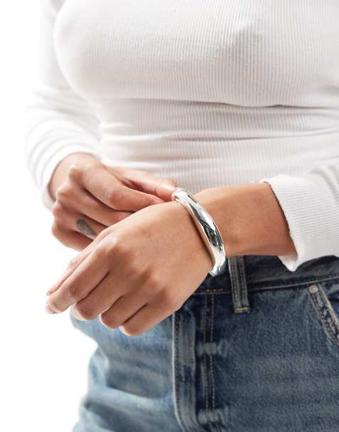ASOS DESIGN - Bracciale rigido placcato argento - view 1