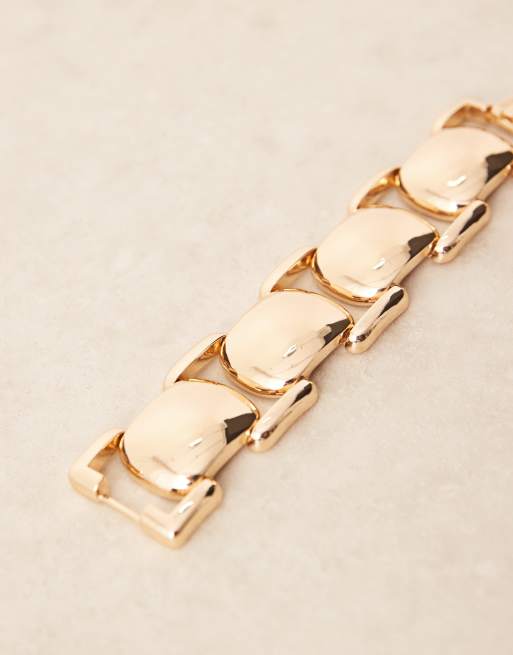 ASOS DESIGN - Bracciale spesso dorato con design vintage, 2 di 3