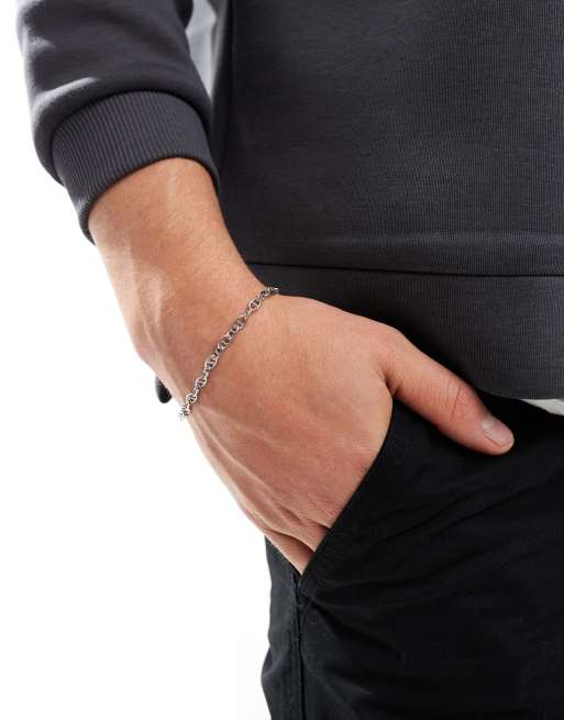 ASOS DESIGN - Braccialetto argento a catena