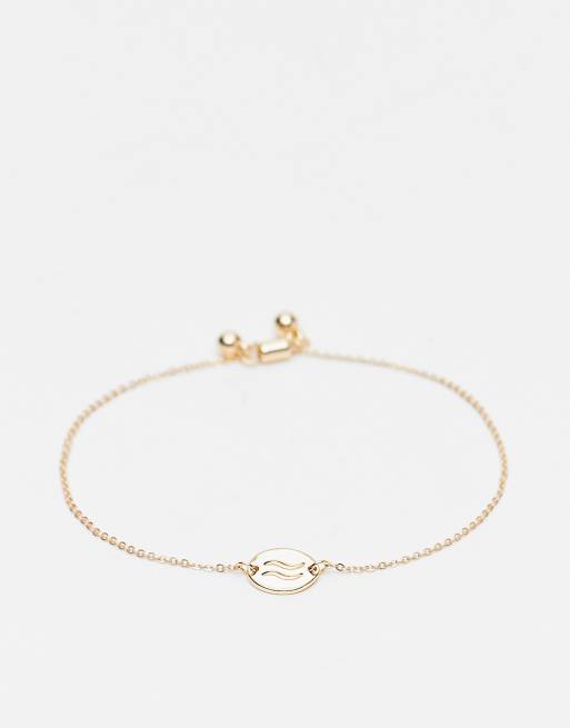 ASOS DESIGN - Braccialetto dell'amicizia color oro con simbolo dell'acquario
