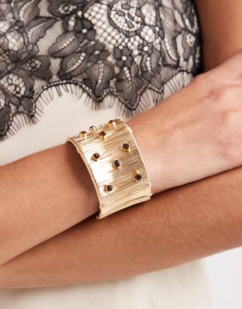 ASOS DESIGN - Bracelet à détails pierre - Doré - view 1
