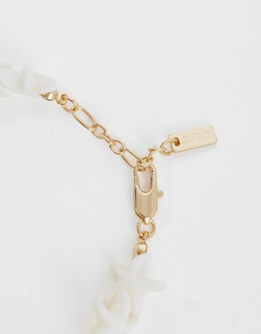 ASOS DESIGN - Bracelet à étoiles de mer en perles - Blanc, 3 de 3