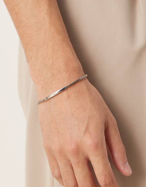 ASOS DESIGN - Bracelet à maillons carrés - Argenté