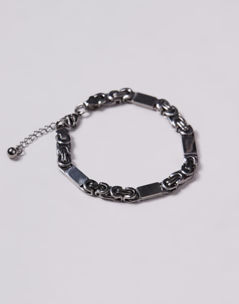 ASOS DESIGN - Bracelet à maillons carrés en acier inoxydable étanche - Argenté - view 1