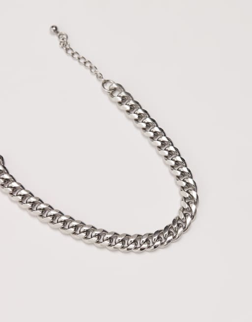 ASOS DESIGN - Bracelet à maillons épais en acier inoxydable réistant à l'eau - Argenté  , 2 de 3