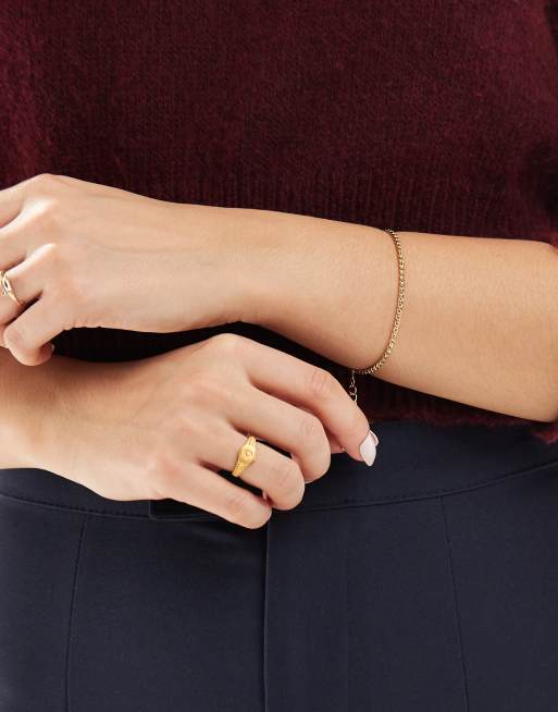 ASOS DESIGN - Bracelet à maillons fins en plaqué or 14 carats, 3 de 3