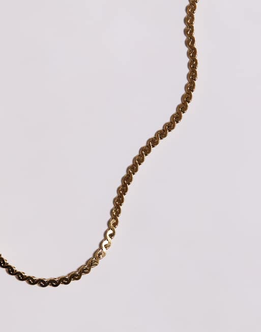 ASOS DESIGN - Bracelet à maillons torsadés en acier inoxydable résistant à l'eau - Doré  , 2 de 3