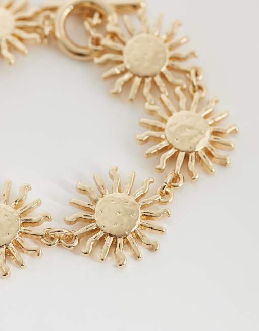 ASOS DESIGN - Bracelet avec barre en T et petit motif soleil - Doré, 3 de 3
