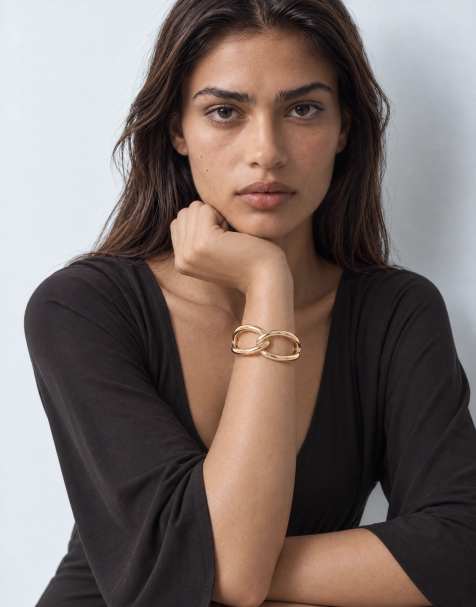 ASOS DESIGN bracelet avec chaîne à barre en T ton doré - view 1