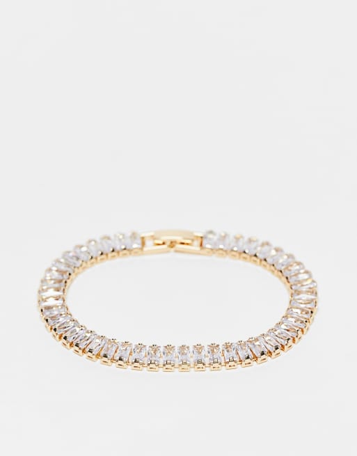 ASOS DESIGN - Bracelet avec cristaux en zircons cubiques - Doré