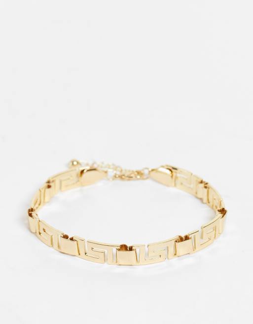 ASOS DESIGN - Bracelet avec vague vintage style grecque - Doré