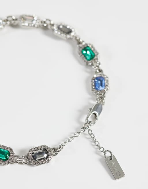 ASOS DESIGN - Bracelet chaîne à maillons sertis de pierres - Argenté, 2 de 3