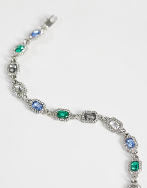 ASOS DESIGN - Bracelet chaîne à maillons sertis de pierres - Argenté, 3 de 3