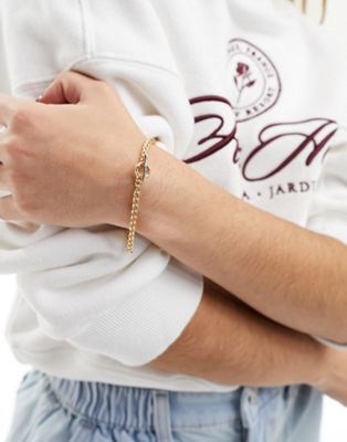 ASOS DESIGN T-bar chain bracelet in gold tone - ASOS Price Checker