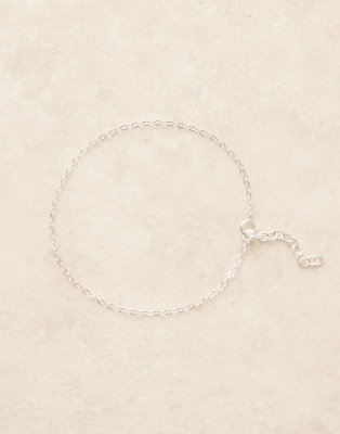 ASOS DESIGN - Bracelet chaîne en argent massif avec maillons ovales - Argenté