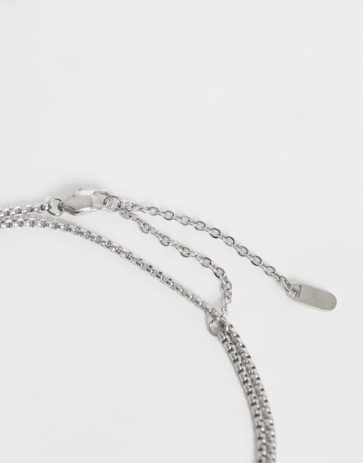 ASOS DESIGN bracelet chaîne fine en corde en acier inoxydable argenté imperméable, 3 de 3