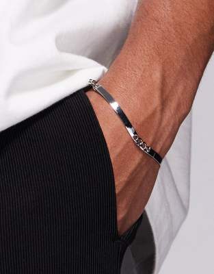ASOS DESIGN - Bracelet chaîne style montre - Argenté