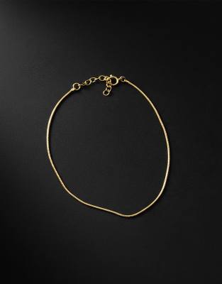 ASOS DESIGN - Bracelet chaîne style serpent en argent massif - Doré