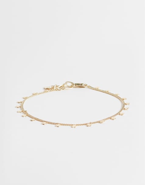 ASOS DESIGN - Bracelet de cheville à pendentifs étoiles - Doré - view 1