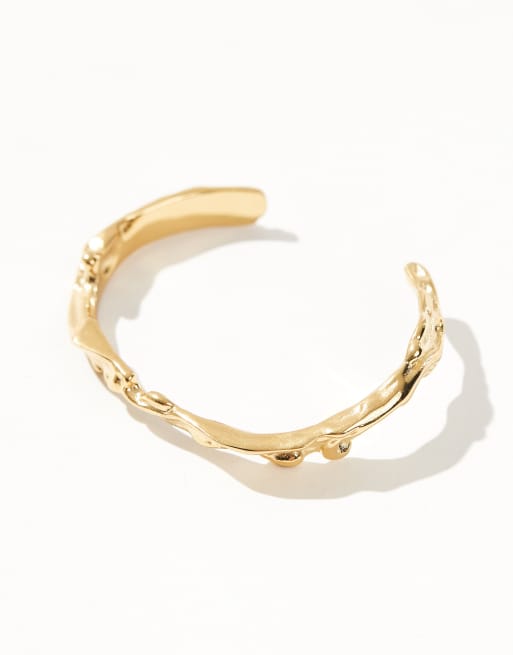 ASOS DESIGN - Bracelet en acier inoxydable étanche avec détail texturé effet fondu - Doré, 2 de 3